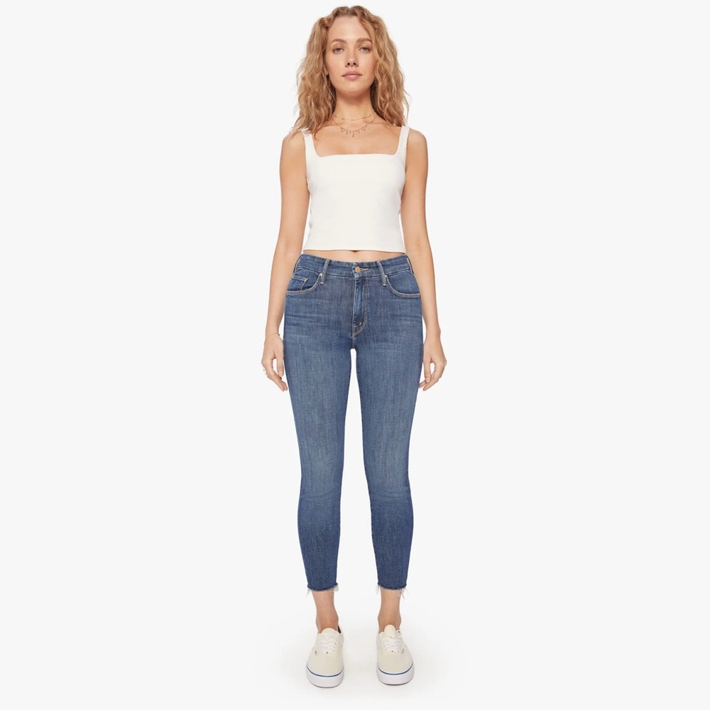 MOTHER JEANS The Looker Ankle Fray in Girl crush